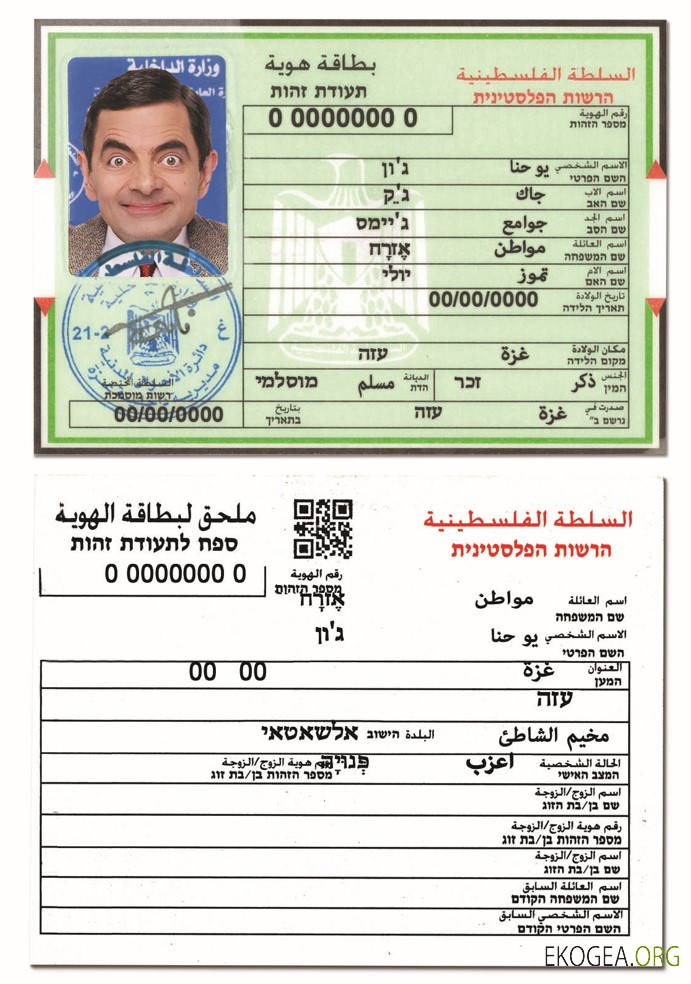 Carte d'identité palestinienne